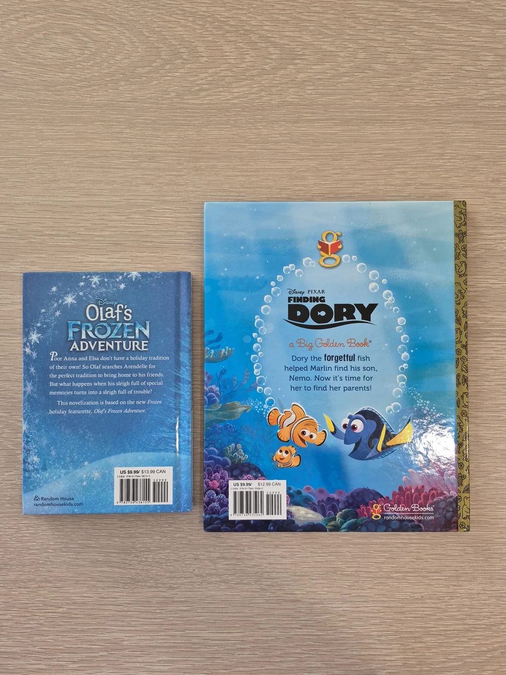 Disney Finding Dory & Olaf's Frozen Adventure Hardcover Kids Book Set